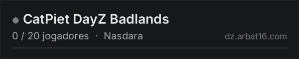 CatPiet DayZ Badlands na lista de servidores de DayZ da AR16