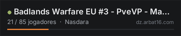 Badlands Warfare  EU #3 - PveVP -  Max grp 7 na lista de servidores de DayZ da AR16