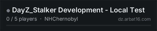 DayZ_Stalker Development - Local Test on the AR16 DayZ server list