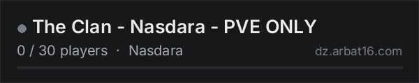 The Clan - Nasdara - PVE ONLY on the AR16 DayZ server list