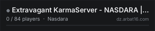 Extravagant KarmaServer - NASDARA | BASE | 1PP | V++ on the AR16 DayZ server list