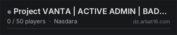 Project VANTA | ACTIVE ADMIN | BADLANDS | PVP | No Stamina on the AR16 DayZ server list