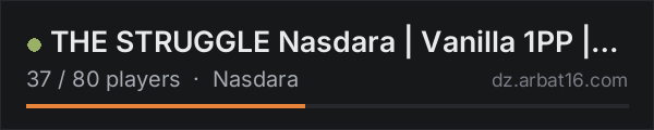 THE STRUGGLE Nasdara | Vanilla 1PP | discord.gg/thestruggle on the AR16 DayZ server list