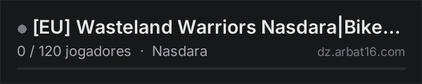 EU Wasteland Warriors Nasdara|Bikes|Cars na lista de servidores de DayZ da AR16
