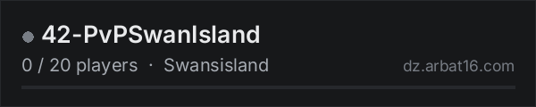 42-PvPSwanIsland on the AR16 DayZ server list