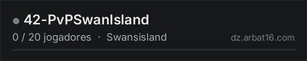 42-PvPSwanIsland na lista de servidores de DayZ da AR16