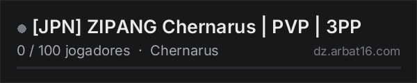 [JPN] ZIPANG Chernarus | PVP | 3PP na lista de servidores de DayZ da AR16
