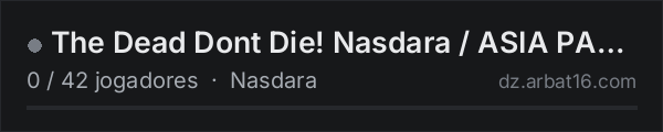 The Dead Dont Die! Nasdara / ASIA PACIFIC - SY - 1PP Adventure na lista de servidores de DayZ da AR16