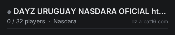 DAYZ URUGUAY NASDARA OFICIAL https://discord.gg/WhP7YcXHBJ on the AR16 DayZ server list