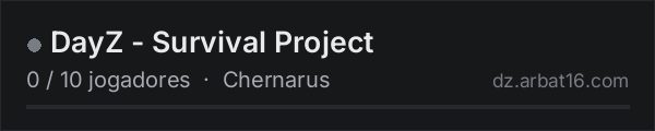DayZ - Survival Project na lista de servidores de DayZ da AR16