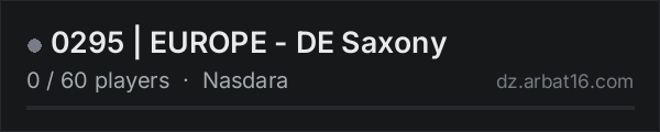 0295 | EUROPE - DE Saxony on the AR16 DayZ server list