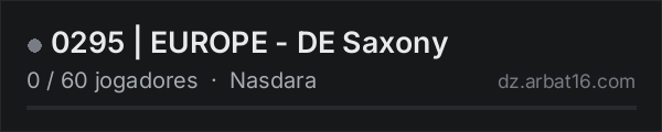 0295 | EUROPE - DE Saxony na lista de servidores de DayZ da AR16