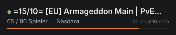 =15/10= [EU] Armageddon Main | PvE w/ PvP Zones in der DayZ-Serverliste von AR16