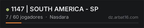 1147 | SOUTH AMERICA - SP na lista de servidores de DayZ da AR16