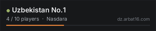 Uzbekistan No.1 on the AR16 DayZ server list