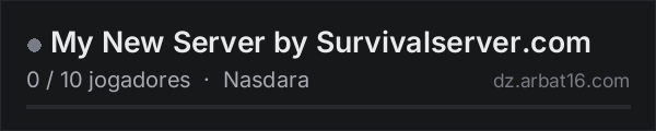 My New Server by Survivalserver.com na lista de servidores de DayZ da AR16