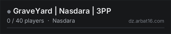 GraveYard | Nasdara | 3PP on the AR16 DayZ server list