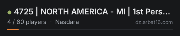4725 | NORTH AMERICA - MI | 1st Person Only on the AR16 DayZ server list
