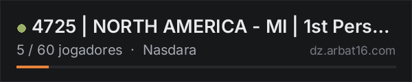 4725 | NORTH AMERICA - MI | 1st Person Only na lista de servidores de DayZ da AR16