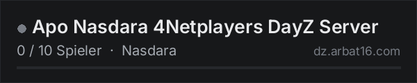 Apo Nasdara 4Netplayers DayZ Server in der DayZ-Serverliste von AR16