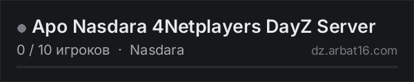 Apo Nasdara 4Netplayers DayZ Server в списке серверов DayZ от AR16
