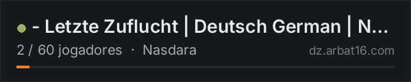 - Letzte Zuflucht | Deutsch German | Nasdara 2 | Safe Base na lista de servidores de DayZ da AR16