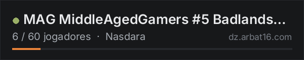 MAG MiddleAgedGamers #5 Badlands Vanilla+ na lista de servidores de DayZ da AR16
