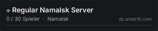 Regular Namalsk Server in der DayZ-Serverliste von AR16