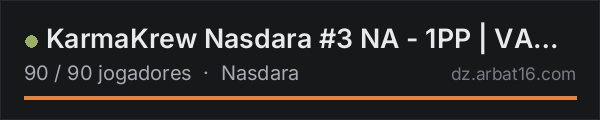 KarmaKrew Nasdara #3 NA - 1PP | VANILLA + MODS na lista de servidores de DayZ da AR16