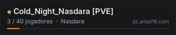Cold_Night_Nasdara [PVE] na lista de servidores de DayZ da AR16