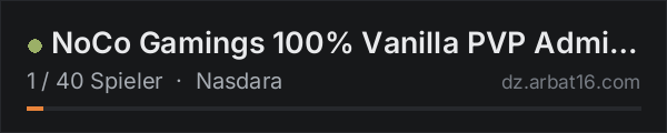 NoCo Gamings 100% Vanilla PVP Admin Tools Only Wiped 10-15-26 in der DayZ-Serverliste von AR16