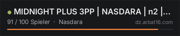 MIDNIGHT PLUS 3PP | NASDARA | n2 |WIPE 15.10 in der DayZ-Serverliste von AR16