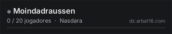 Moindadraussen na lista de servidores de DayZ da AR16