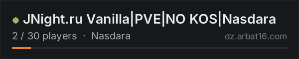 JNight.ru Vanilla|PVE|NO KOS|Nasdara on the AR16 DayZ server list