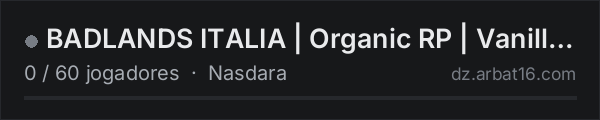 BADLANDS ITALIA | Organic RP | Vanilla | Ingresso libero na lista de servidores de DayZ da AR16