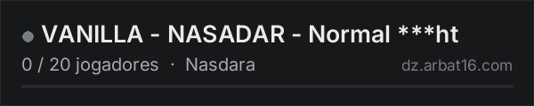 VANILLA - NASADAR - Normal ***ht na lista de servidores de DayZ da AR16