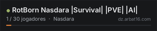 RotBorn Nasdara |Survival| |PVE| |AI| na lista de servidores de DayZ da AR16