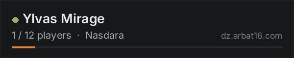 Ylvas Mirage on the AR16 DayZ server list