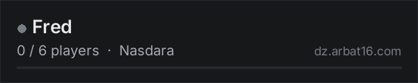 Fred on the AR16 DayZ server list