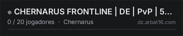 CHERNARUS FRONTLINE | DE | PvP | 5X LOOT | TRADER | SNAFU | RaG na lista de servidores de DayZ da AR16