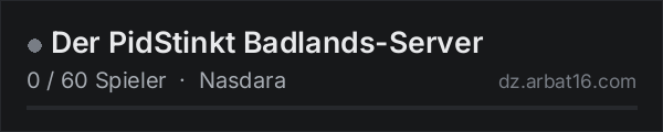 Der PidStinkt Badlands-Server in der DayZ-Serverliste von AR16
