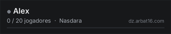 Alex na lista de servidores de DayZ da AR16