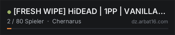 [FRESH WIPE] HiDEAD | 1PP | VANILLA+ | 6MAX | EU | AUTUM SEASON in der DayZ-Serverliste von AR16