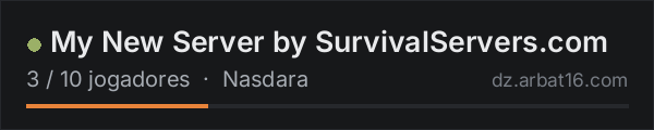 My New Server by SurvivalServers.com na lista de servidores de DayZ da AR16