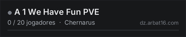 A 1 We Have Fun PVE na lista de servidores de DayZ da AR16