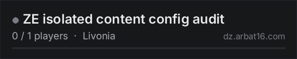 ZE isolated content config audit on the AR16 DayZ server list