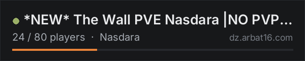 *NEW* The Wall PVE Nasdara |NO PVP|PVE ONLY|AirDops|KOTH on the AR16 DayZ server list