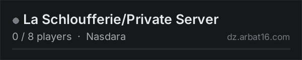 La Schloufferie/Private Server on the AR16 DayZ server list
