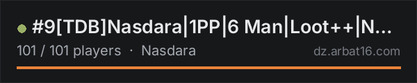 #9TDBNasdara|1PP|6 Man|Loot++|No Stamina|PVP|WIPED Oct 16th on the AR16 DayZ server list