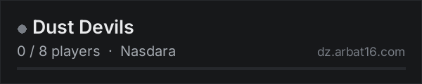 Dust Devils on the AR16 DayZ server list